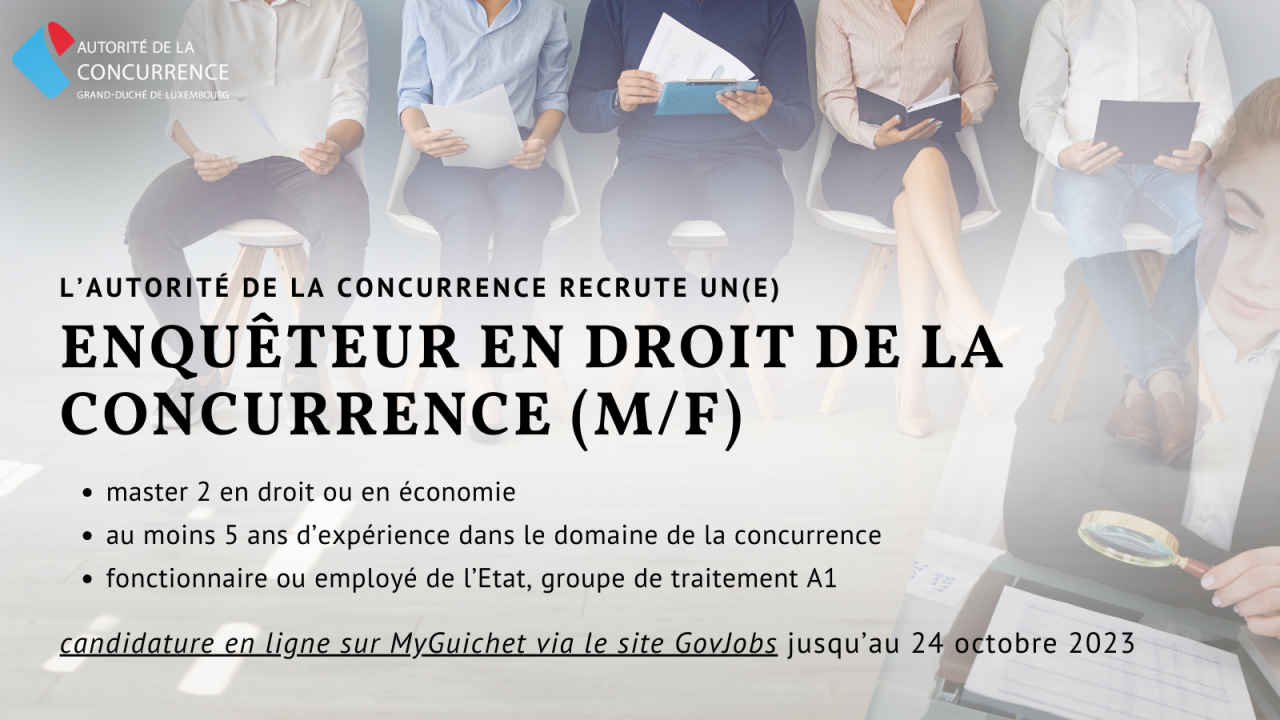 L'Autorité de la concurrence recrute un enquêteur en droit de la