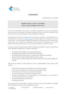 Communiqué conjoint du 11 mars 2025 - Accord de coopération DSA