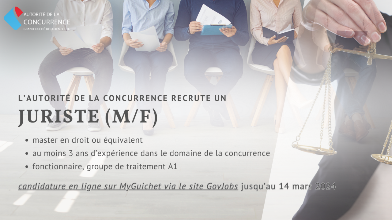 Annonce de poste ouvert de juriste