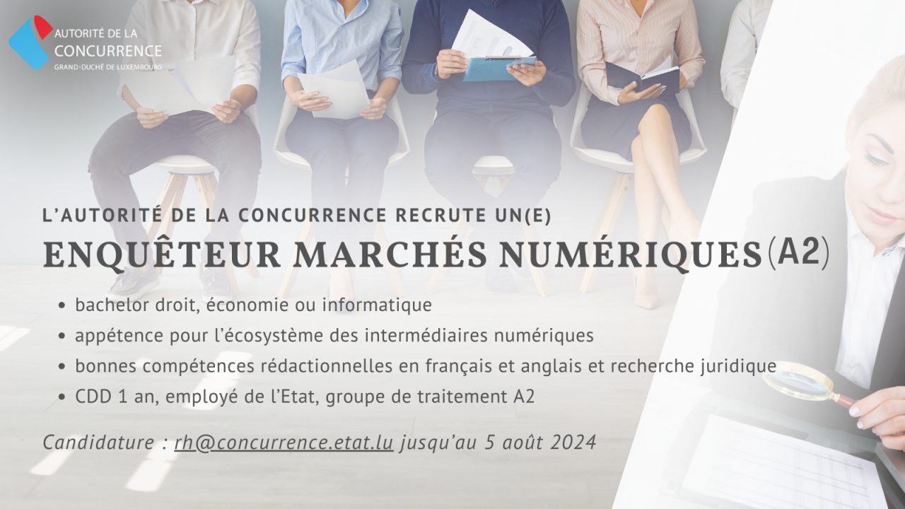 Annonce enquêteur Marchés numériques A2